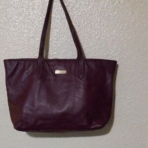 COLE HAAN Deep Burgundy Leather Tote